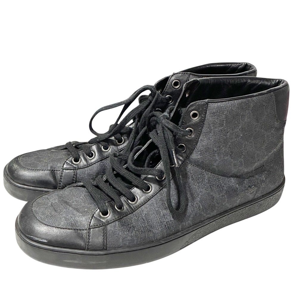 Gucci Men’s Guccissima Gg Supreme Brooklyn High-Top Sneakers Size 10